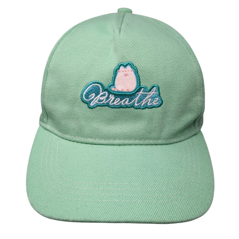 Breathe Slideback 5 Panel Cap Green One Size Adjustable Embroidered Pusheen